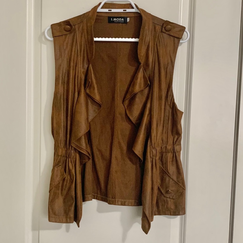 Faux suede vest/waistcoat